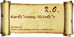 Karácsony Olivér névjegykártya