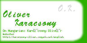 oliver karacsony business card